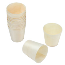 15 pezzi di tazze in legno marrone - decorate, 39 g, leggere