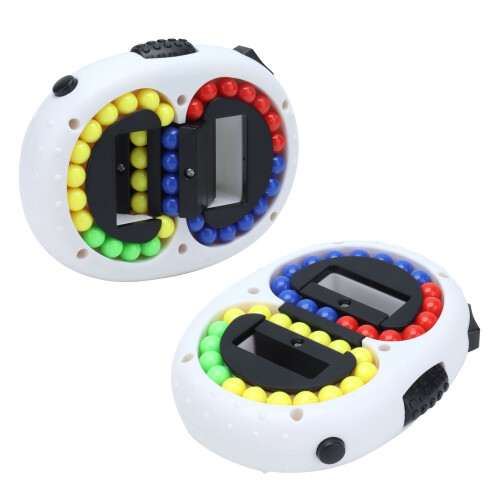 Rotating Bean Toy for Adults, Anxiety Relief, Decompression, 7.5cm White Plastic 2