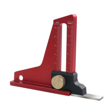 Woodworking Depth Measuring Device Aluminum Height Gauge Handheld Double Scale Rule For Woodworking Projects