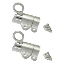 2Pcs Spring Bounce Door Bolt Automatic Latches Lock Door-Silver