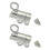 2Pcs Spring Bounce Door Bolt Automatic Latches Lock Door-Silver 1