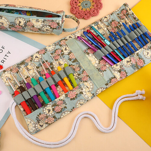 Multipurpose Knitting Needle Organiser Case Travel-Clock rose 2