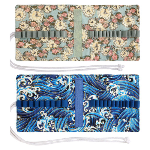 Multipurpose Knitting Needle Organiser Case Travel-Clock rose 1