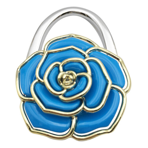 Unique Folding Flower Shape Fashion Table Hook Portable-Blue