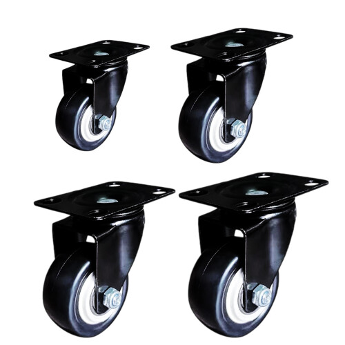 4Pcs Soft PU Swivels Casters Replacement Heavy Duty-1.5 Inch 2