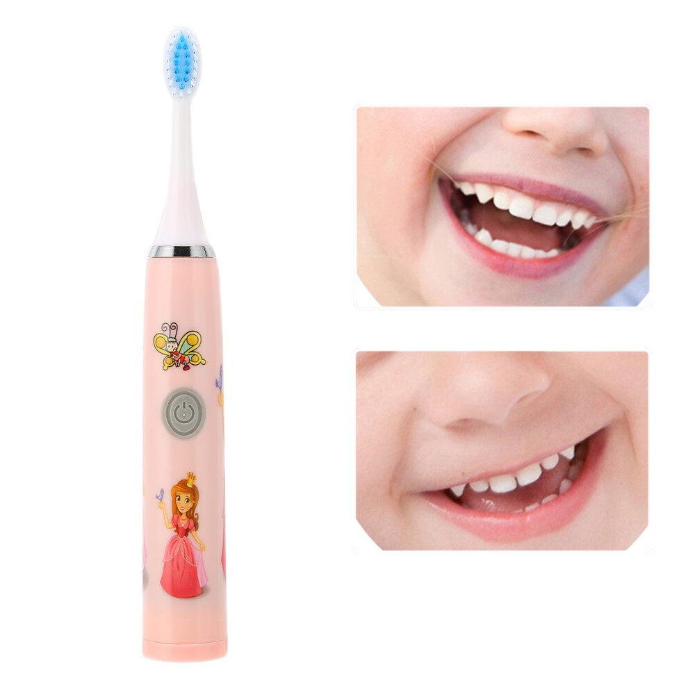 Kids Electric Toothbrush Pink Cartoon Design 1.5V Battery Waterproof Soft Brush-image-OPC-PMRQ62C-NEW