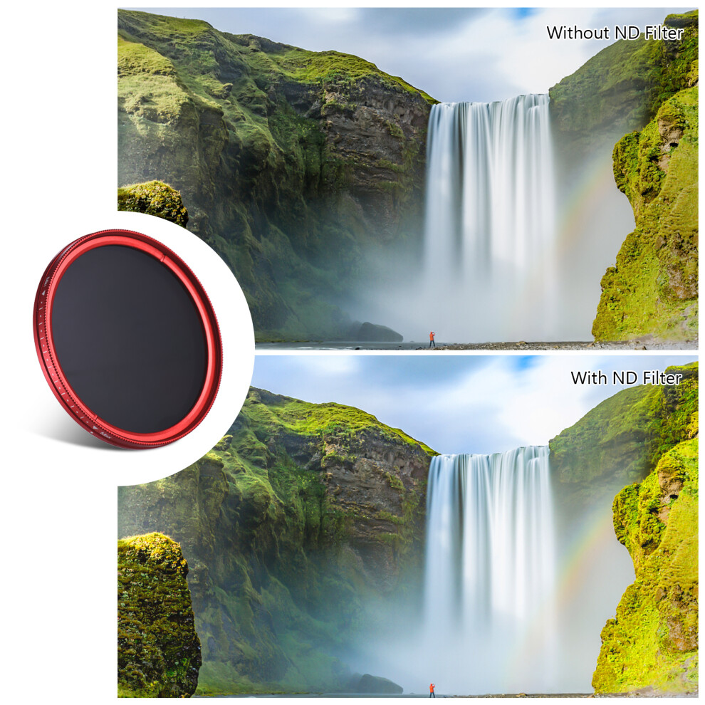 58Mm Slim Nd Fader Neutral Density Filter Nd2 To Nd400, Red 4641358199334