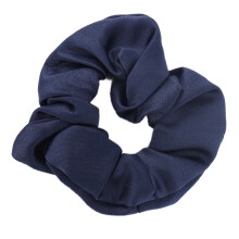 Scrunchies elastici blu scuro per capelli, fascia di tessuto