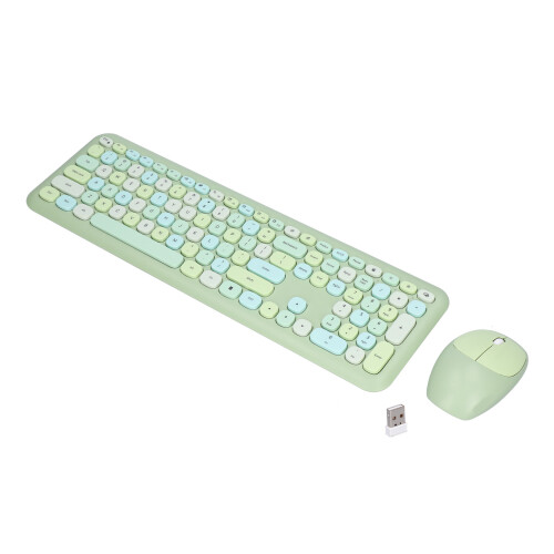 Ergonomic Retro Typewriter Wireless Keyboard Mouse Combo Green