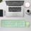 Ergonomic Retro Typewriter Wireless Keyboard Mouse Combo Green 14