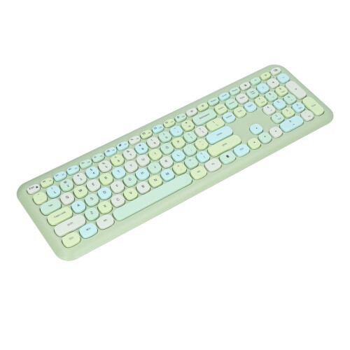 Ergonomic Retro Typewriter Wireless Keyboard Mouse Combo Green 2