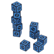 Set di 10 dadi blu a 6 facce D6, in acrilico