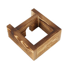 Vintage Holzbasis Blumenständer mit herzförmiger Glasvase für Zuhause & Büro