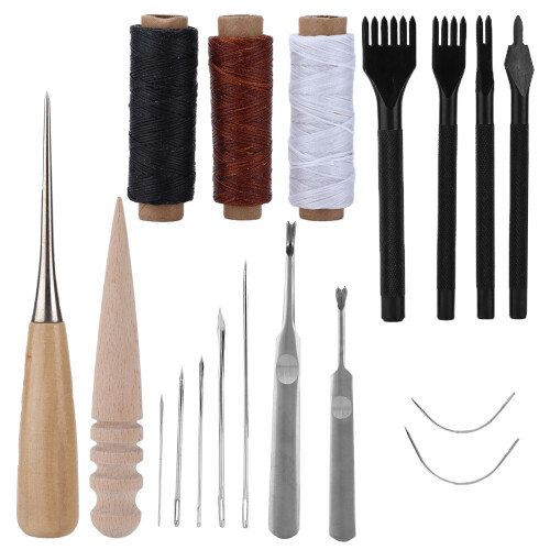 Leather Sewing Kit 18 Pieces - Versatile Tool Set for Upholstery and Denim