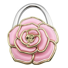 Flower Pattern Fashion Table Hook Desk Holder Bag Table-Pink