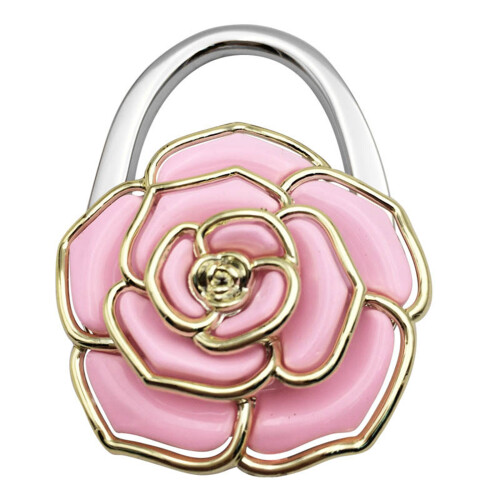 Flower Pattern Fashion Table Hook Desk Holder Bag Table-Pink
