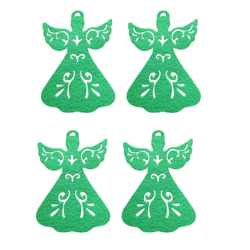 (Green) 4 Pieces Christmas Coaster Portable Coffee Shop Cup Holder Mat-image-OPC-PMRQCJW-NEW