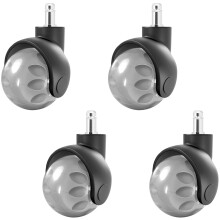 Office Computer Chair Wheel 360 Degree Swivels Rollers-Silver