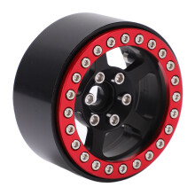 Ruote RC Beadlock in alluminio da 1,9 pollici, con 5 fori, argento