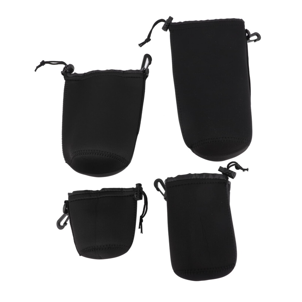 Camera Lens Storage Bag Pouches Set Of 4 With Hooks Compact Case For Dslr Lenses 9339159020524