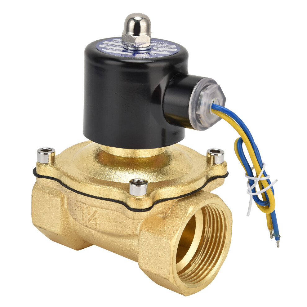 2W-320-32 1/4In Brass Normally Closed Solenoid Valve For Water Air Oil 5041358210623