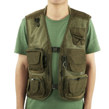 MultiPocket Breathable Fishing Vest XL, Adjustable Nylon Polyester