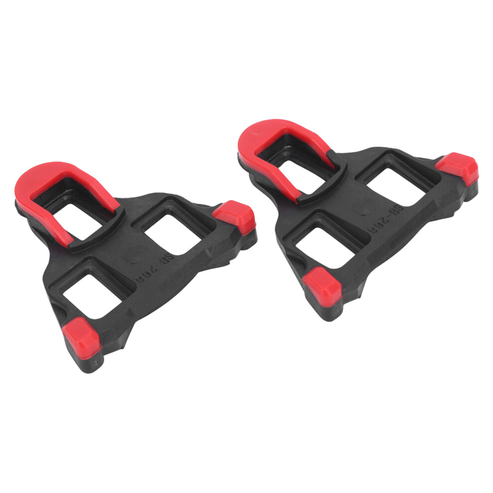 TB-011 Universal Road Bike Cleats 6 Float Self Locking, Black Red-image-OPC-PMRQH6R-NEW