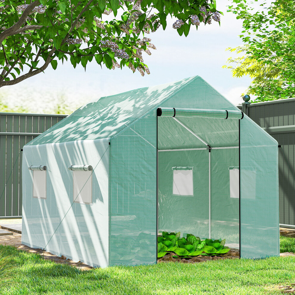Outsunny Unisex Green Tunnel House W/ Uv-Resistant Pe Cover, Wide Door, 2 X 3(M) - Image 3
