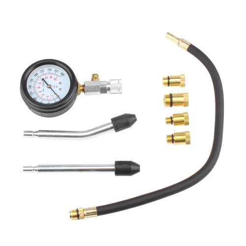 Petrol Engine Compression Tester Kit, 0-20 Bar, Digital Gauge, Compact, Includes Adapters & Storage Box