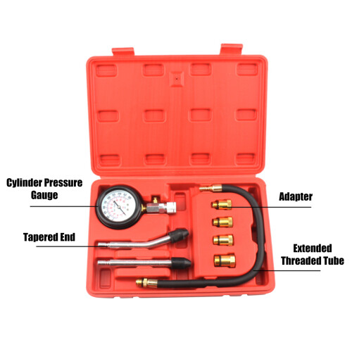 Petrol Engine Compression Tester Kit, 0-20 Bar, Digital Gauge, Compact, Includes Adapters & Storage Box 1