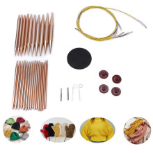 Knitting Circular Needle Kit 26pcs Rose Gold Interchangeable with Storage Case