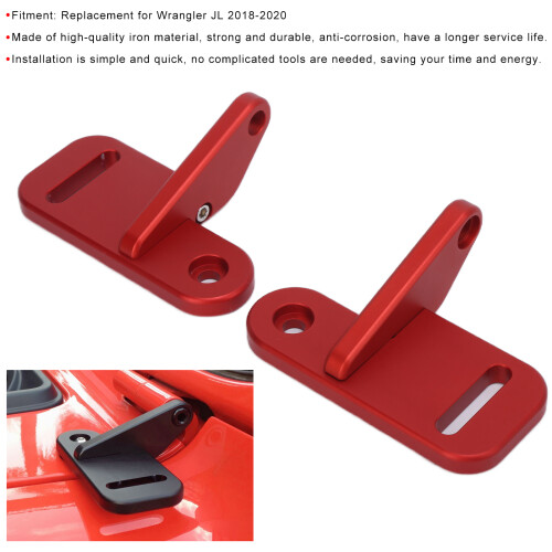 2PCS Iron A Pillar Work Light Mount Bracket for Jeep Wrangler JL 2018-2020 Red 2