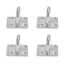 304 Stainless Steel Wall & Ceiling Eye Plate Mounting Set 4 Pieces with Hooks