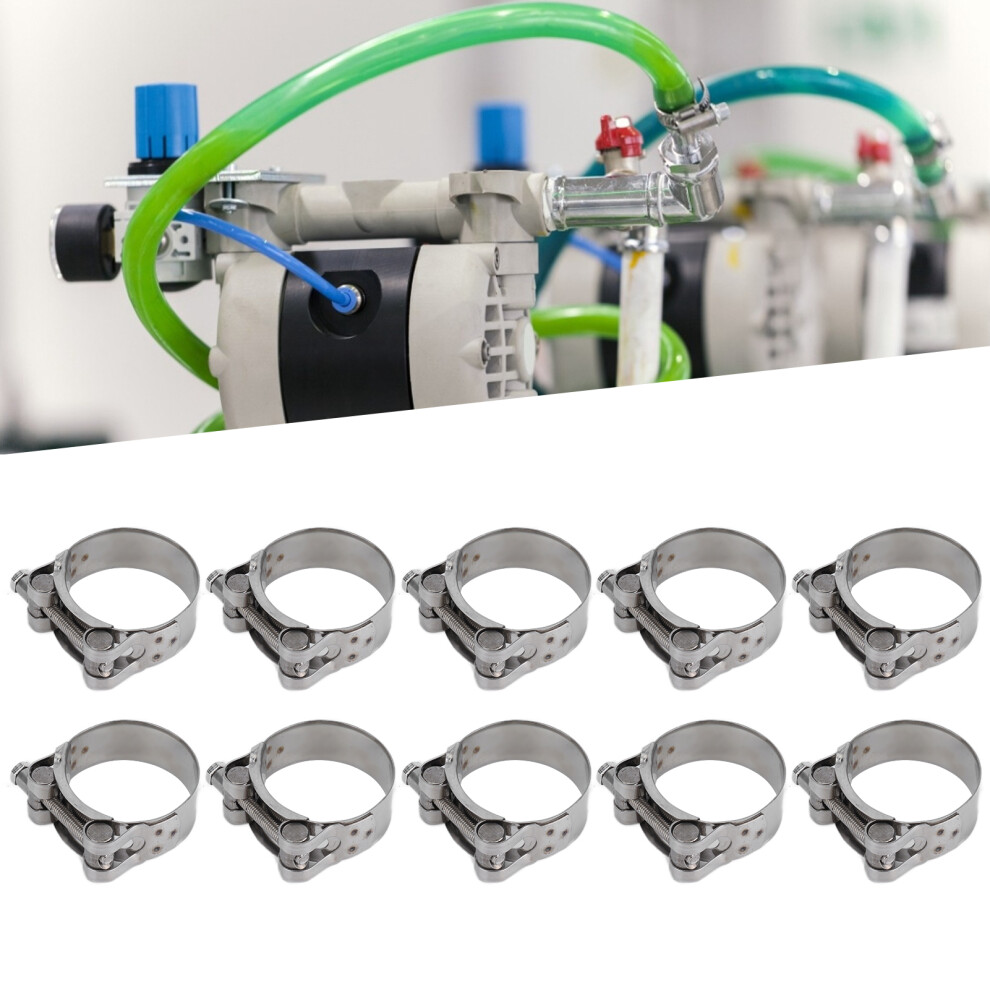 10Pcs 201 Stainless Steel Hose Clamps 40-43Mm Galvanized Pipe Clamp 6931358229406