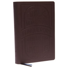 KJV Holy Bible Large Print with 53000 Cross References Brown Genuine L