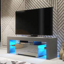 Floe TV Unit 130cm - Dark Grey with Gloss Doors