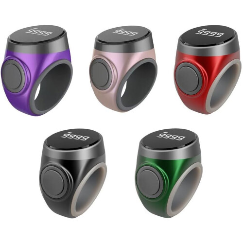 Precision Counting Smart Ring Counter With Adjustable Fit Type-C Rechargeable Black 1