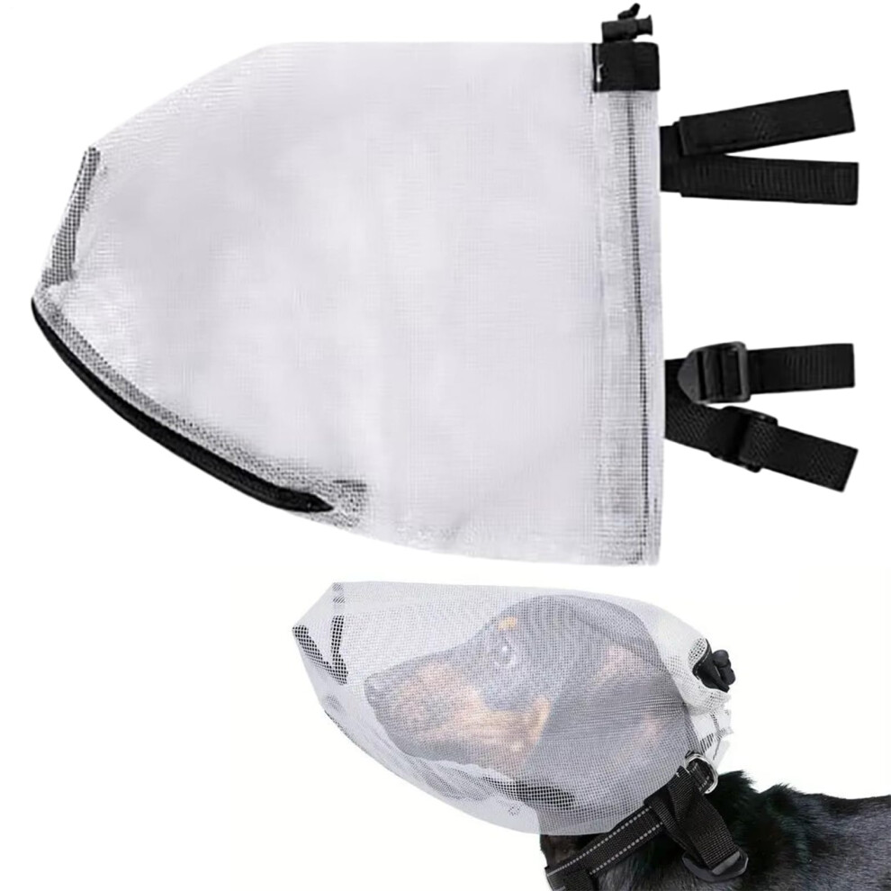 Face Protection for Dogs Portable Head Security Net Breathable Mesh Adjustable Dog Muzzle Net for Beach Hiking-image-OPC-PMRQYSK-NEW