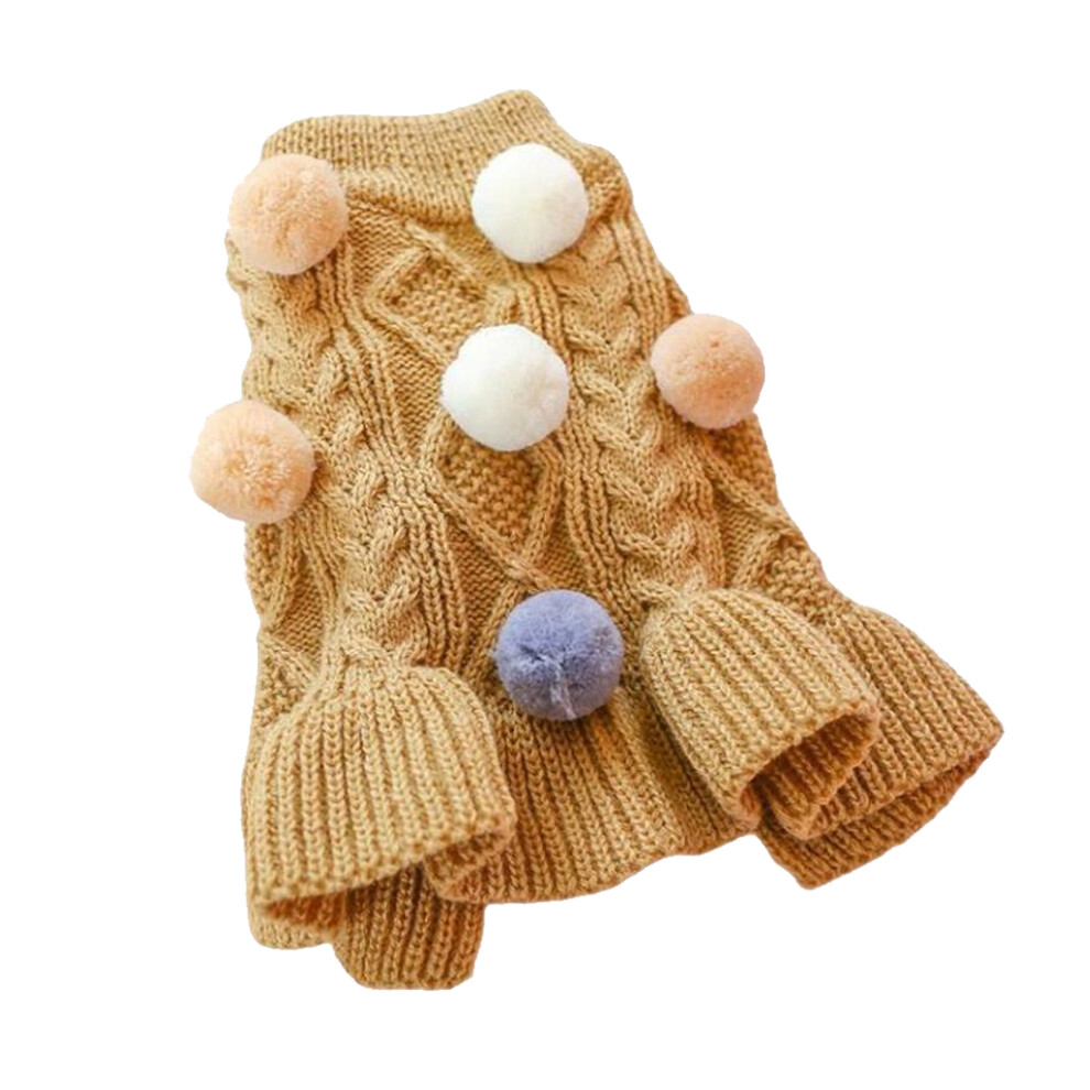 (Coffee, M) Winter Pets Clothes Sweater Costume Clothing Accessory Outdoor Walking-image-OPC-PMRR8SC-NEW