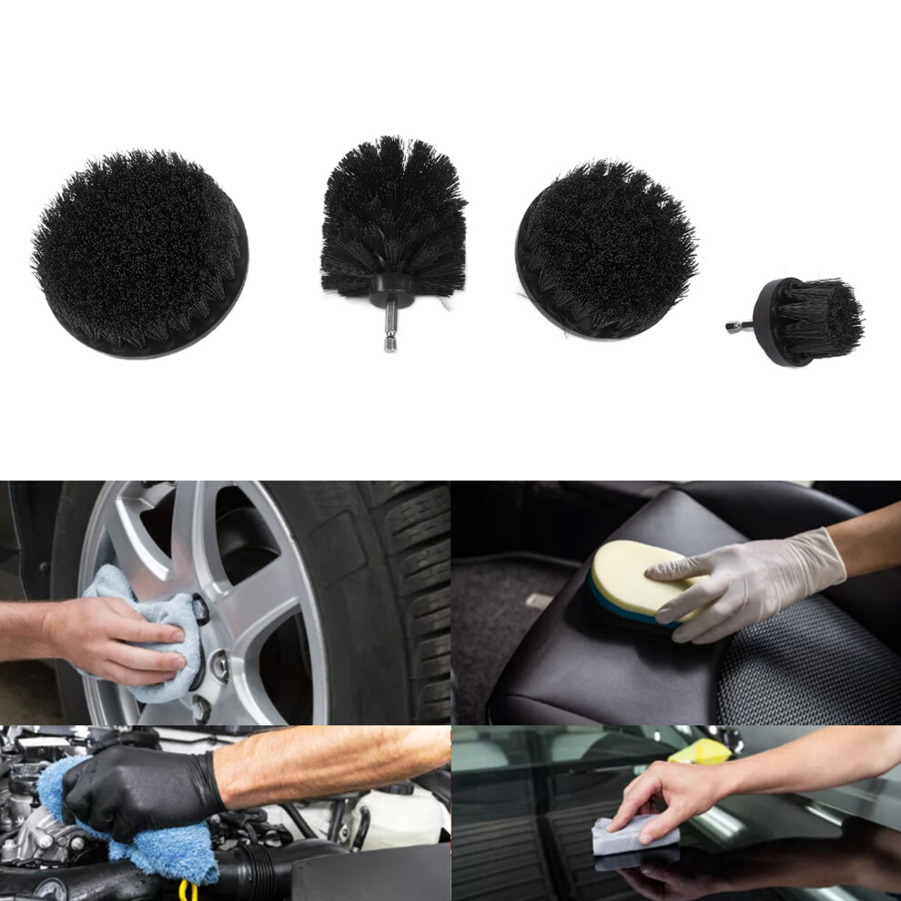 4pcs Drill Brush Set for Car Truck Motorcycle Cleaning Black-image-OPC-PMRRDTN-NEW