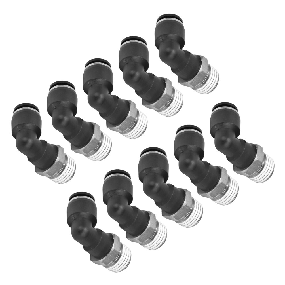 10Pcs Pvc Pneumatic Connectors L Shape Right Angle External Thread For Automation 8431358239590