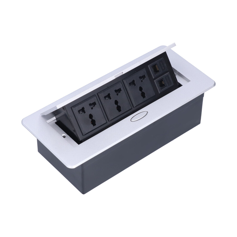 Floor Embedded Power Outlet 3 Hole 250V 13A With Computer & Phone Interfaces 4961358240677