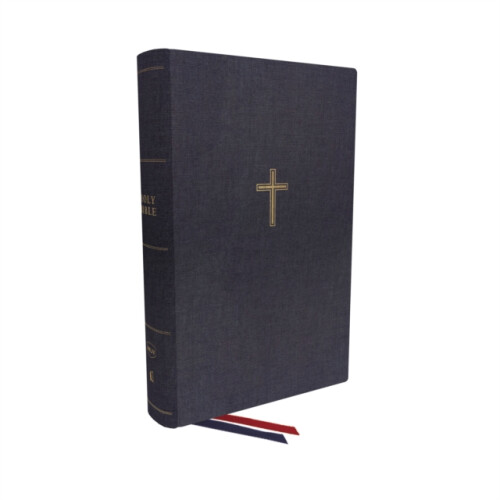 NKJV SingleColumn WideMargin Reference Bible Cloth over Board Blue Red