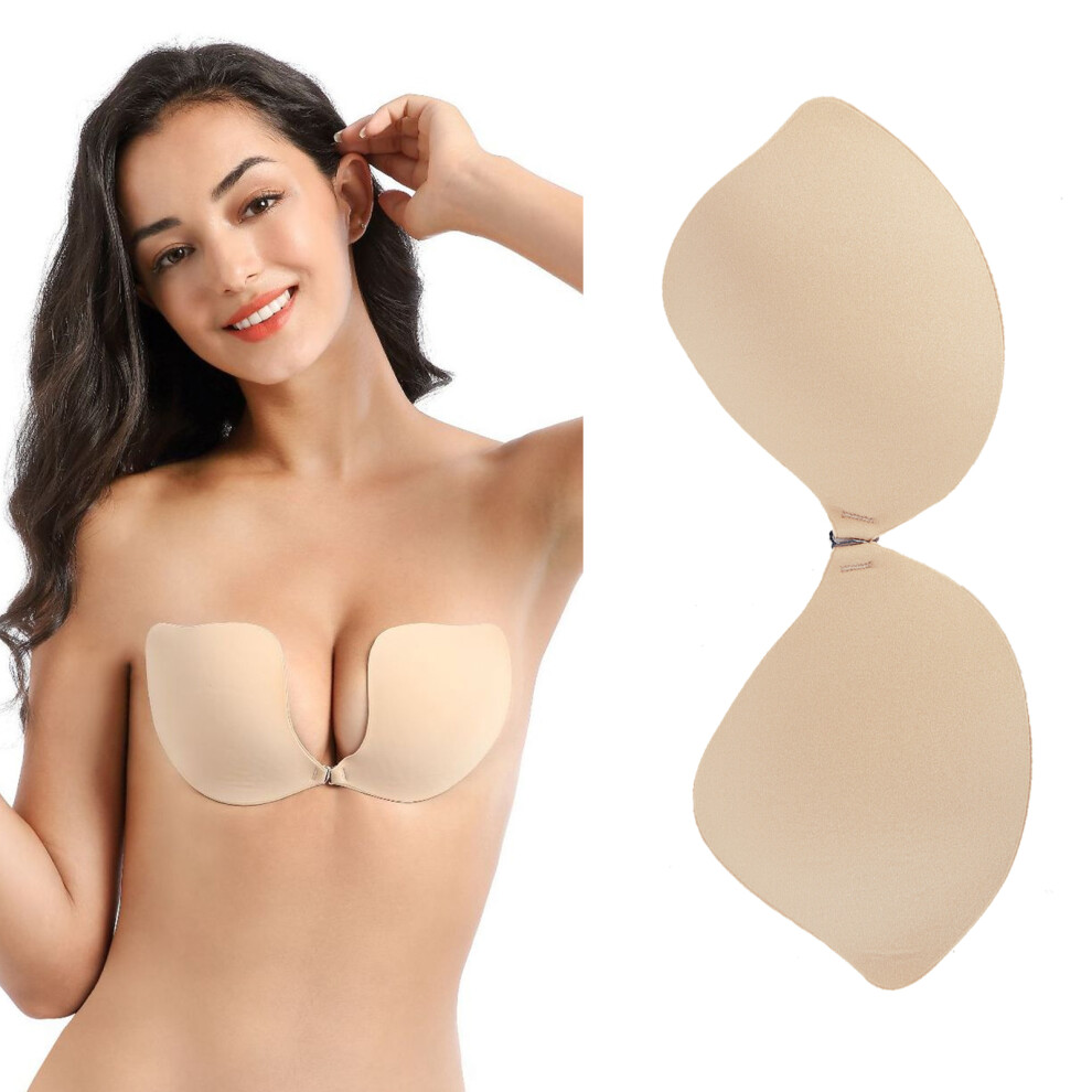 Backless VShaped Push Up Strapless Self Adhesive Silicone Bra Skin Color D-image-OPC-PMRRSC5-NEW