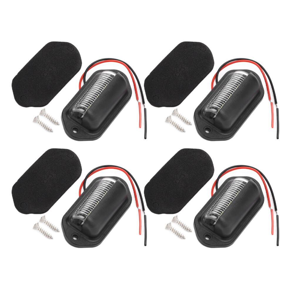 Bright 4Pcs 12V 6Led License Plate Lights Waterproof For Cars White 8421358249699