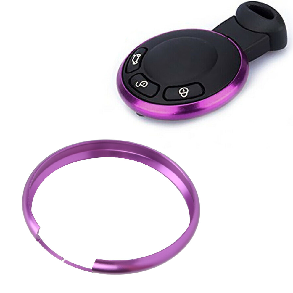 Mini Cooper Aluminum Key Fob Ring Decorative Trim For R55 R56 R57 2008+ Purple 8031358251709