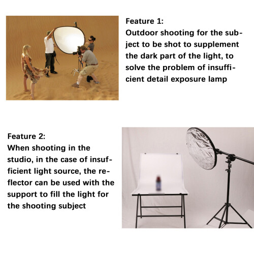 110cm 5-in-1 Collapsible Light Reflector, Portable Photography Diffuser 2