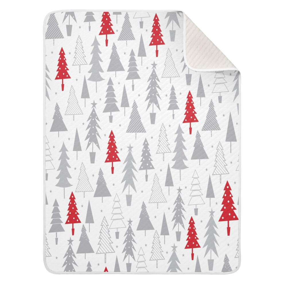 Christmas Tree Baby Blanket Reversible Soft Unisex 30x40 Inch Infant Receiving Blanket for Newborn Toddler Crib Stroller