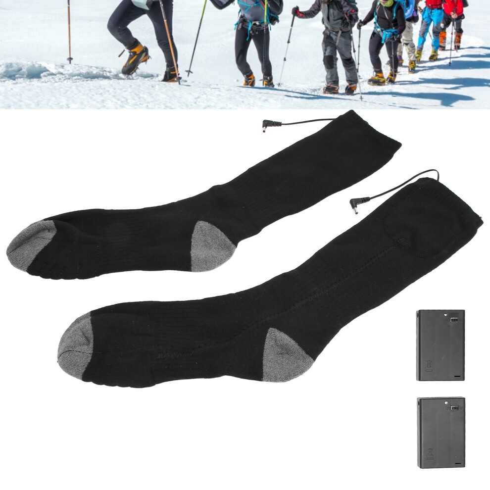 Black Electric Heated Socks Thicken Cotton Rechargeable Winter Thermal Socks