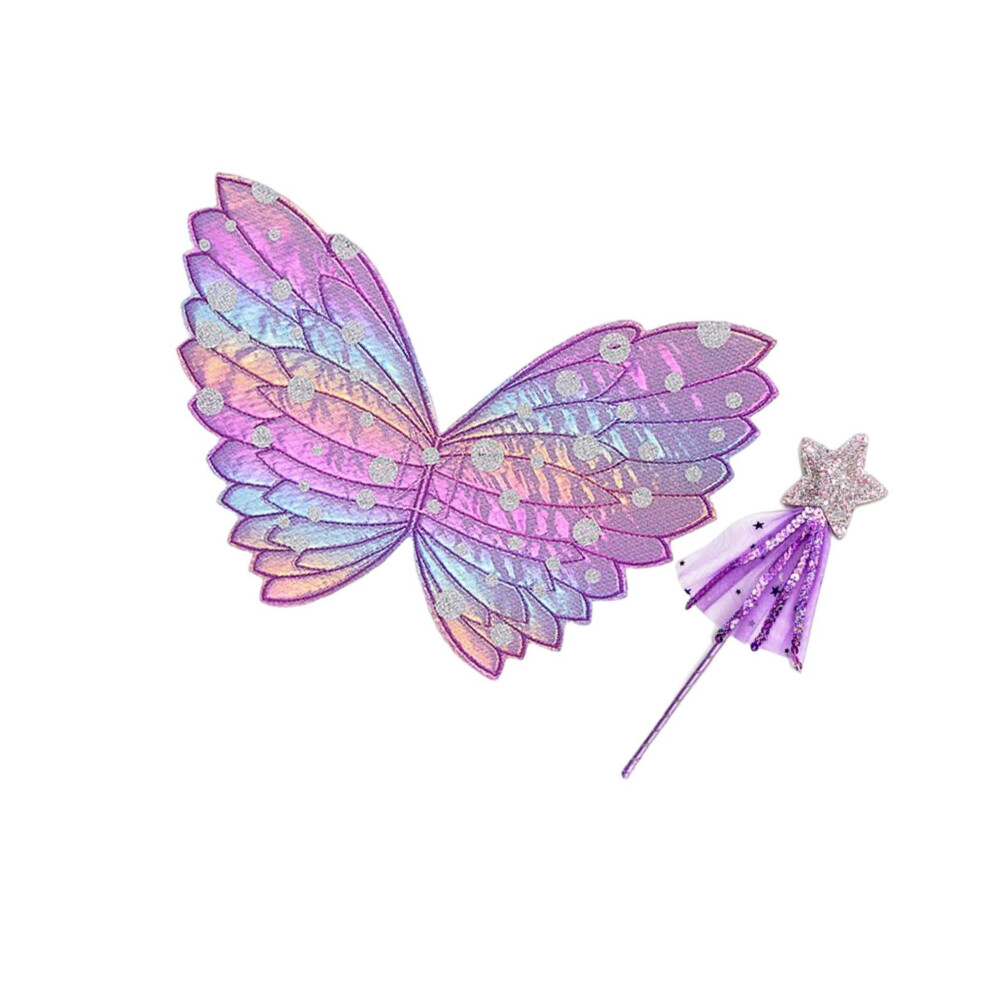(Purple Wing, 31 x 20cm) Sparkling Fancy Dress Set for Girls Festival Fairy and Wand Butterfly-image-OPC-PMRST89-NEW